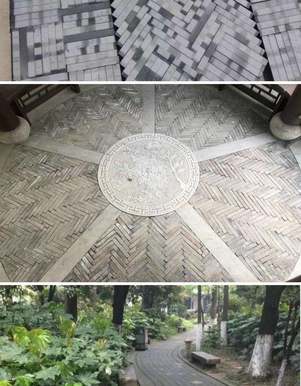 墙地面材料 瓷砖 洛捷 青砖仿古砖室外园林古建别墅庭院人字铺地灰色