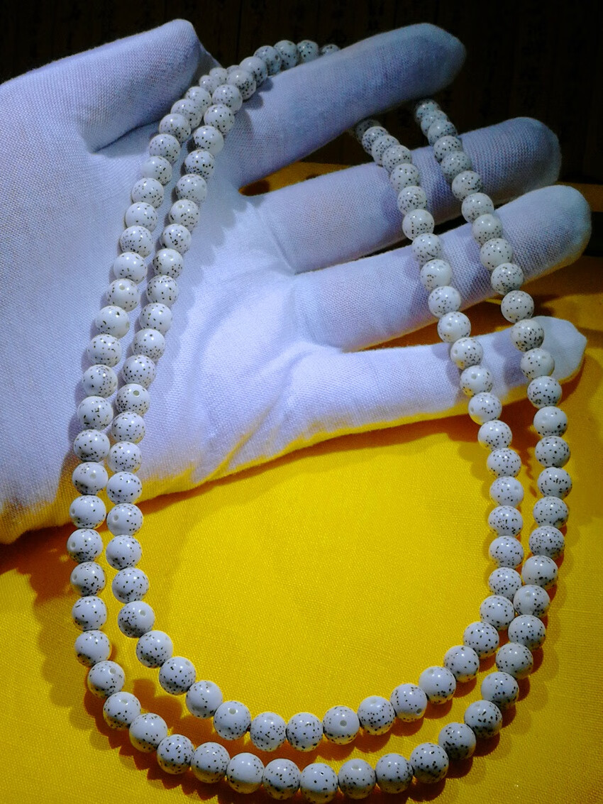 朴春海南星月菩提子佛珠月朗星稀108颗圆珠高瓷高密顺白正月男女手串