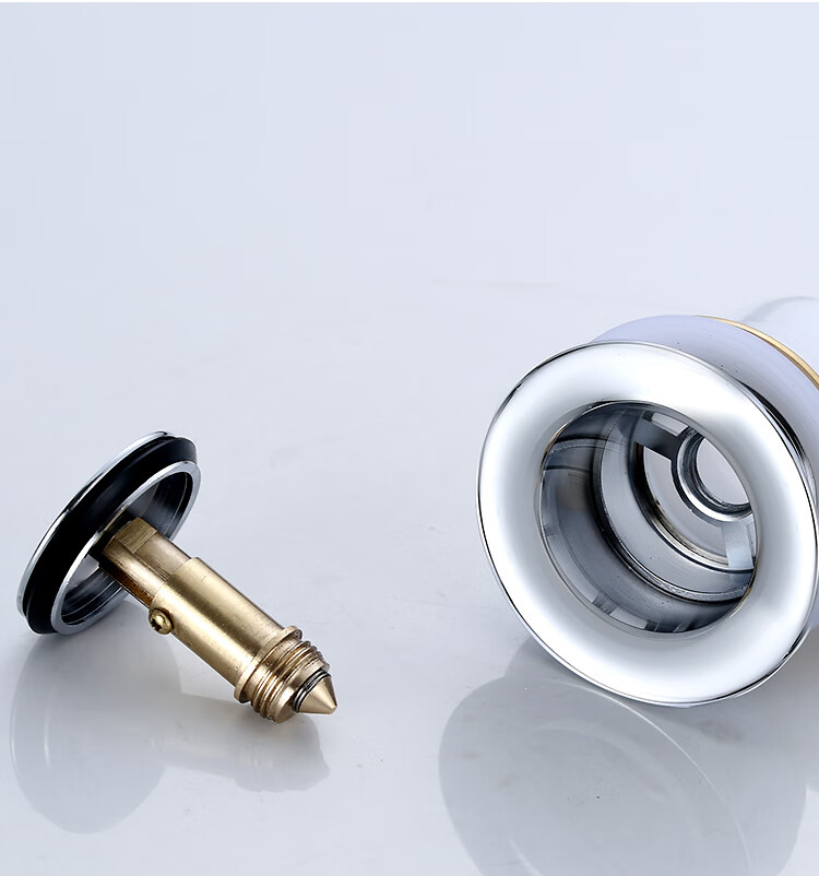 木桶通用脚踩按压式弹跳塞子臭排水管配件b款黄铜浴缸下水器排水管