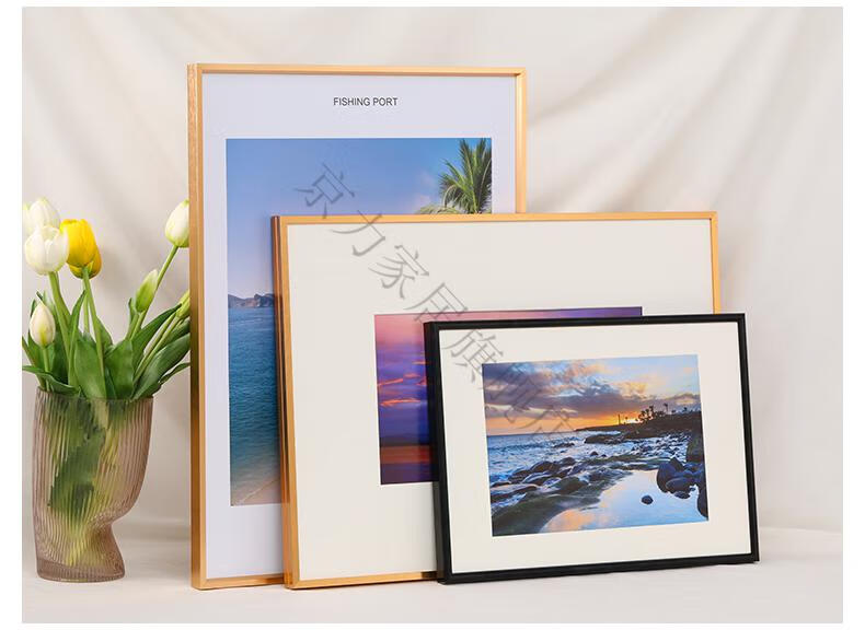 简约窄边铝合金相框挂墙a3画框装裱8k4开a2海报外框定制拼图框架0033