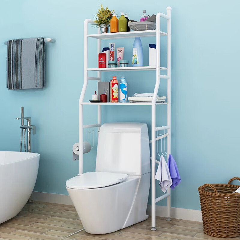 置物架落地浴室防水马桶上方架子卫生间厕所置物架不锈钢马桶架三层