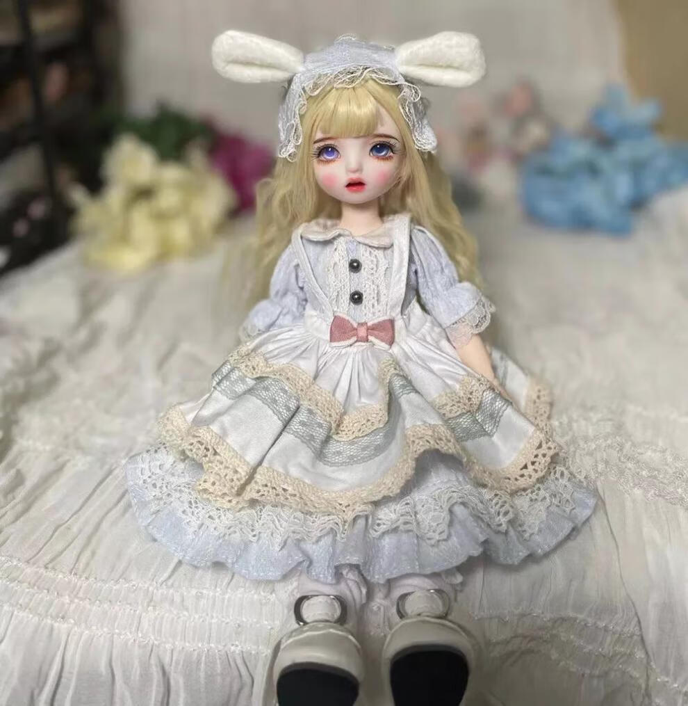 30厘米bjd娃娃改妆芭比娃娃6分关节娃娃3d真眼女孩玩具换装洋娃娃 岚
