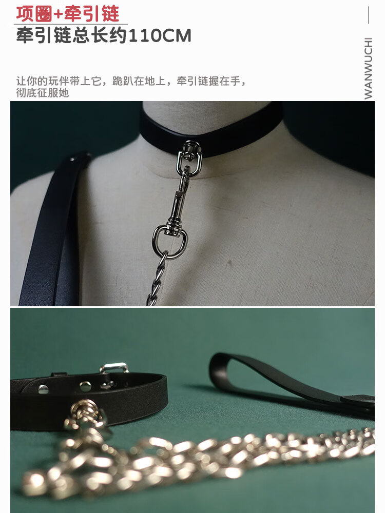 主仆项圈男奴男m女m牵引铃铛大号情趣铃铛趣情用品调情项圈镂空铃铛
