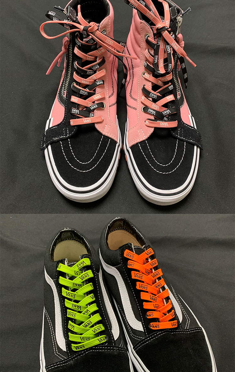适配万斯vans字母印花鞋带适配解构万斯高中帮范斯低帮棋盘格潮流百搭