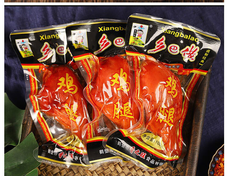 整箱批发100g乡巴佬鸡腿温州风味鸡肉零食小吃真空包装肉类熟食25只