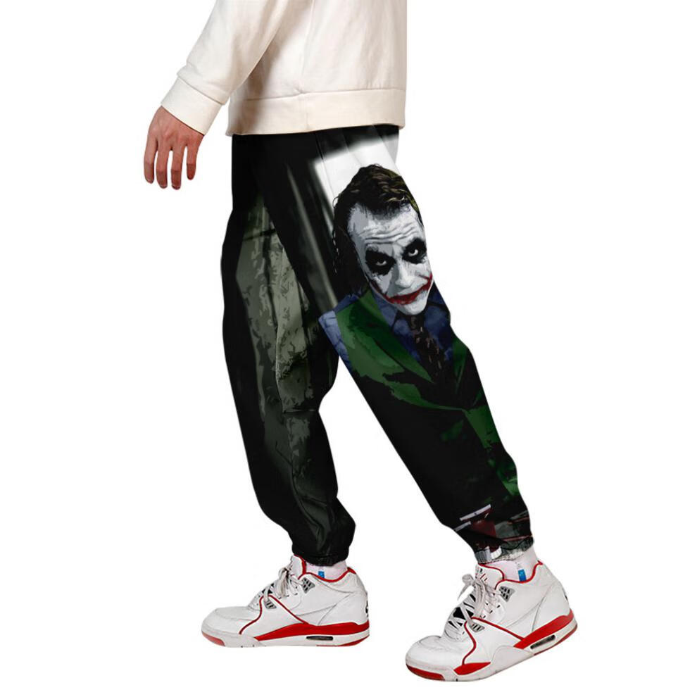 【小丑希斯莱杰裤子】万圣节男装小丑joker数码印花休闲束脚工装裤大