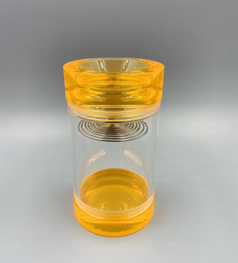 老王蝈蝈罐全透明有机独孔亚克力叫罐虫具 60喇叭眼桔红色蝈蝈罐送胆