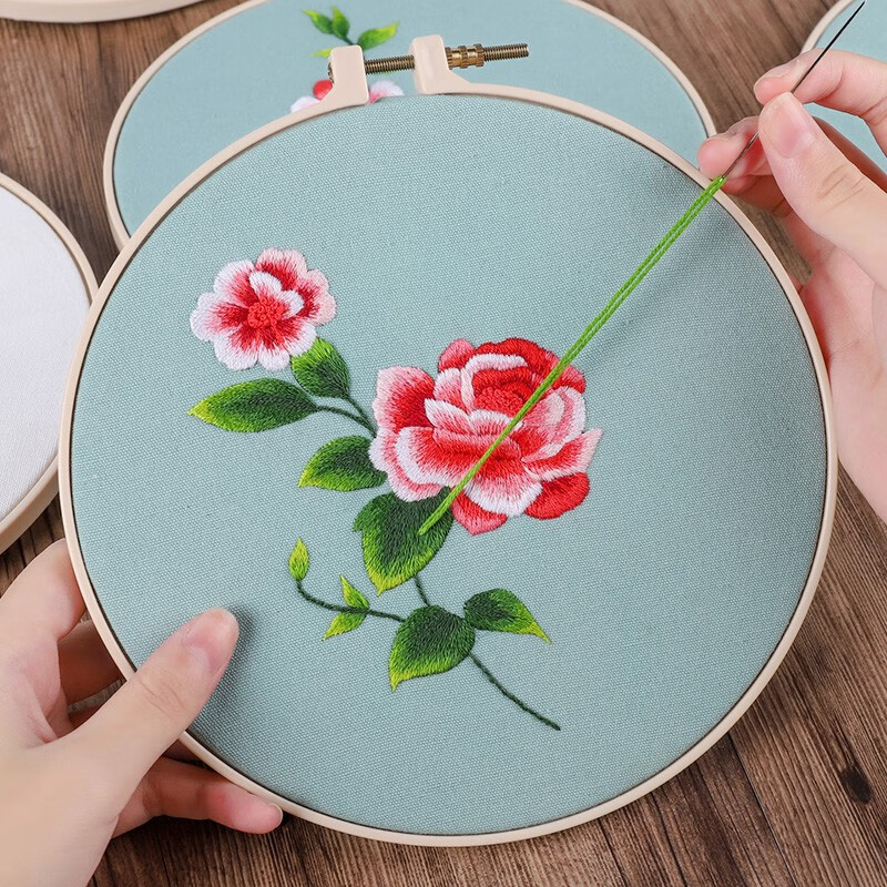 初学丝带绣花十字绣小件自己手工刺绣diy材料包猫太太材料包20cm绣绷