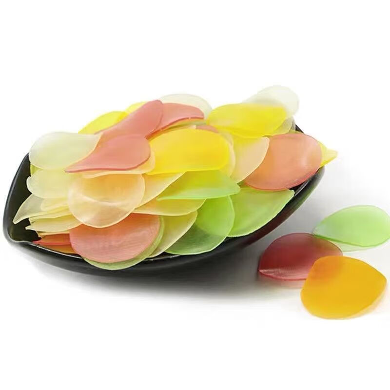 自己炸网红龙彩色泡司散装无色干膨化油炸小吃原料 虾片 彩色混装半斤