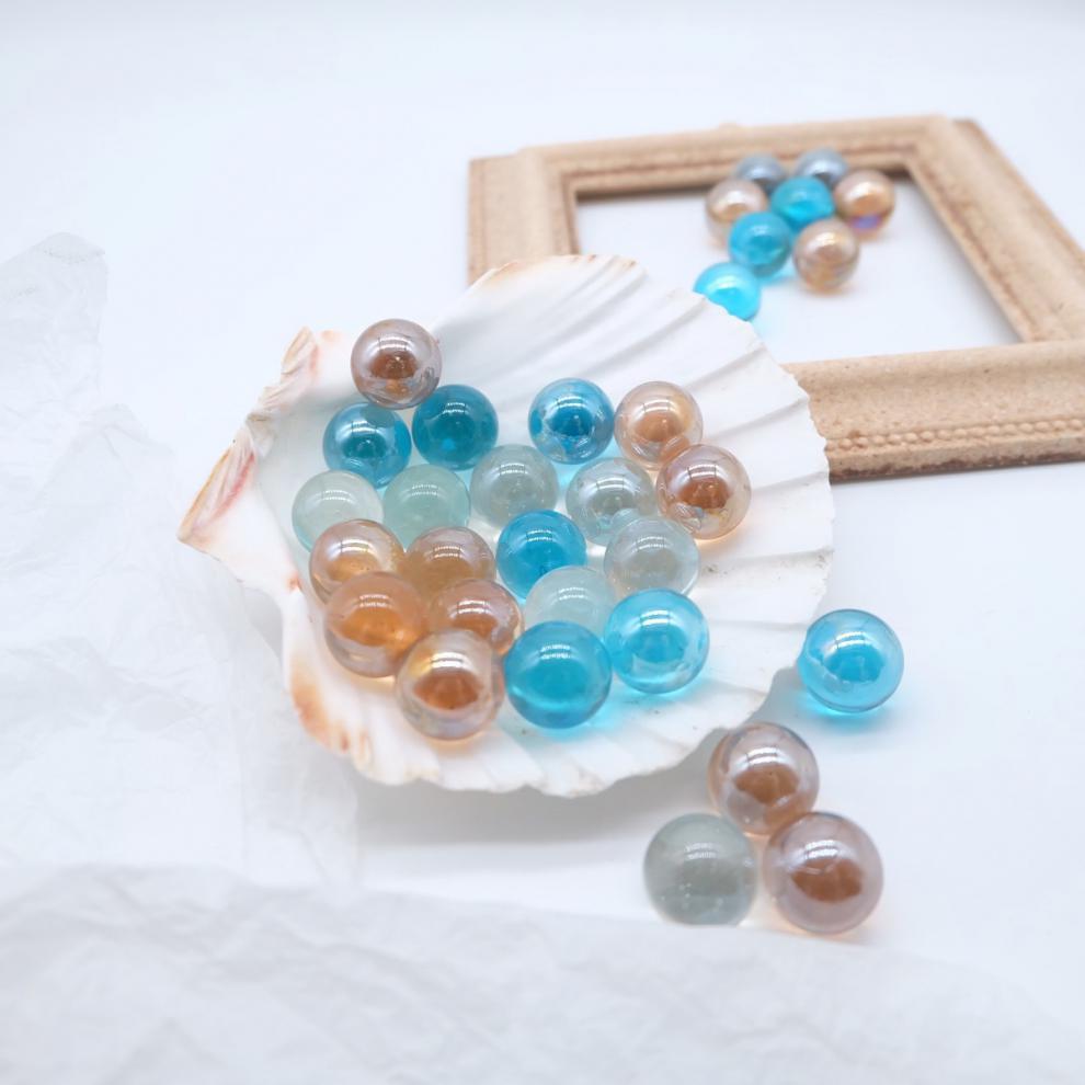 玻璃球怀旧玩具弹珠彩色透明珠子玻璃珠礼物鱼缸造景花瓶装饰饰品配件