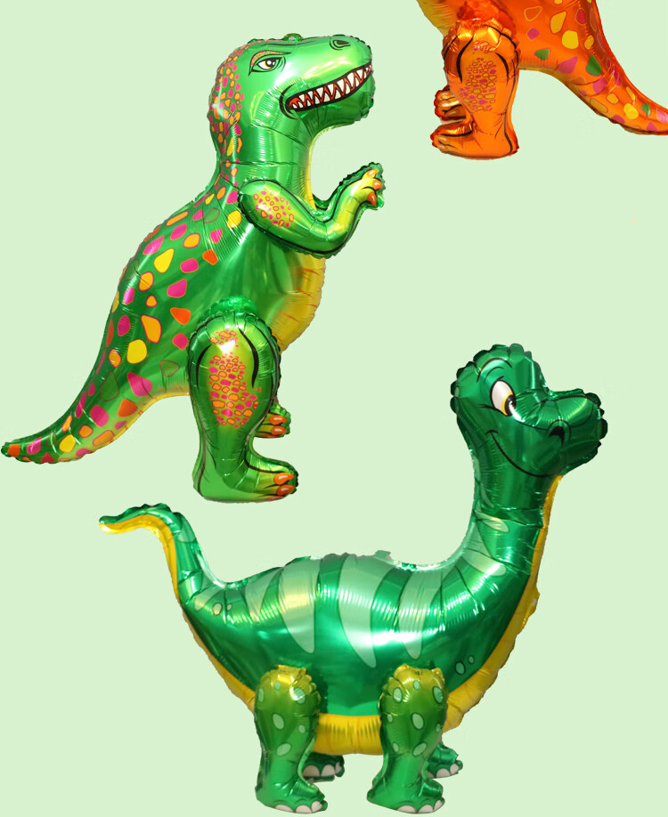 恐龙气球恐龙气球充气站立大恐龙巨形霸王龙玩具铝膜汽球加厚卡通中号