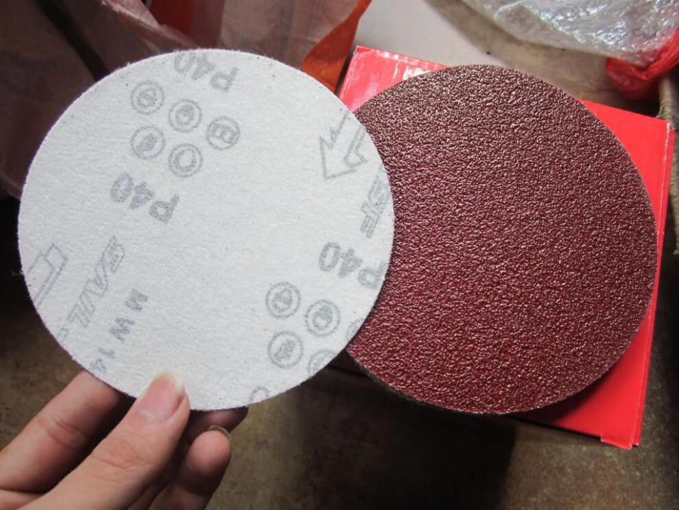 6寸150mm圆盘砂纸 自粘式砂盘 拉绒片 背绒片 植绒砂纸片 圆砂纸 40目