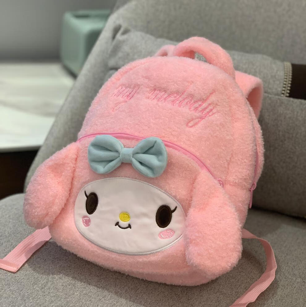 玉桂狗书包日系ins新款毛绒绒学生双肩背包玉桂狗 美乐蒂可爱书包 03