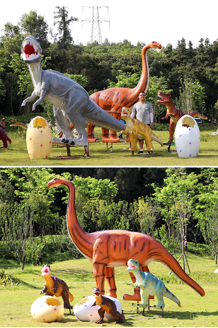 恐龙雕塑户外仿真恐龙蛋雕塑摆件游乐场玻璃钢园林景观幼儿园售楼处