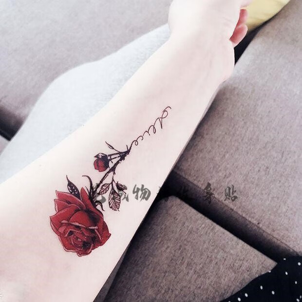 草本纹身贴纹身贴洗不掉彼岸花纹身贴半草本ins风小图案3d立体防水女