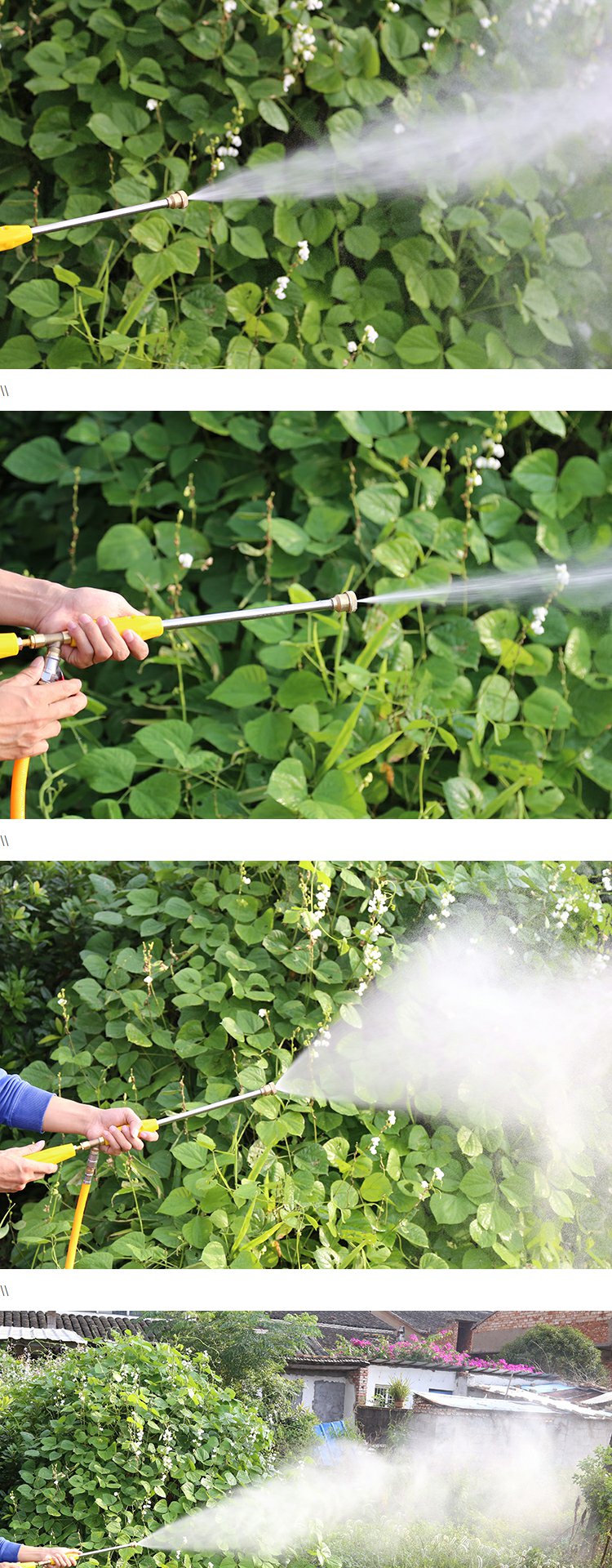 适用农用三缸柱塞泵高压打药泵喷雾器平头长喷枪大棚果树可调节雾化枪