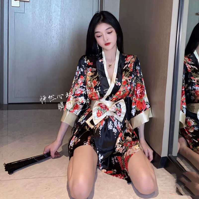 长夜漫漫情趣内衣昭和艺伎和服战袍 诱惑深v私房情趣改良性感cos睡袍