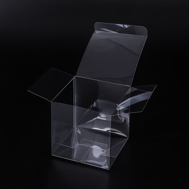 50个 透明塑料胶盒pp磨砂斜纹盒子pvc包装盒高周波柔软线 6*6*12 50个