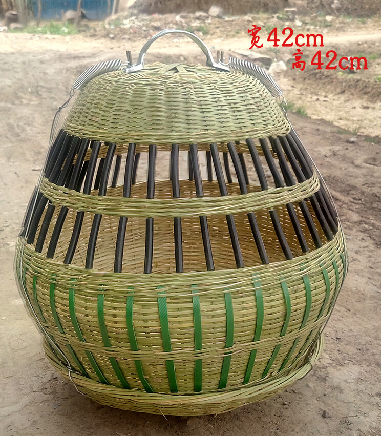 舞万花中号老师傅手工竹编竹鸡媒笼子上山笼鸡媒笼版家养鸡笼版全套