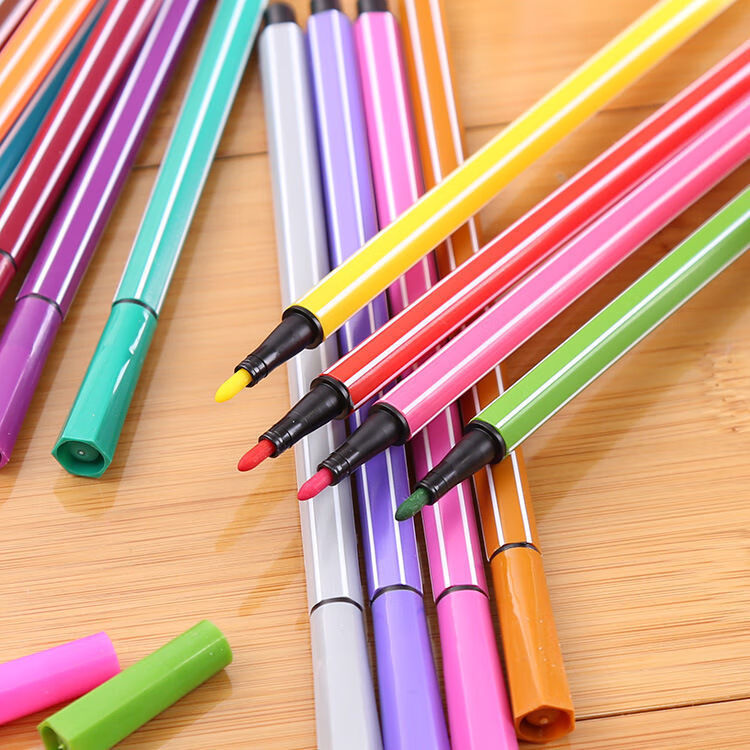 圆筒水彩笔绘画笔儿童幼儿园彩笔画画笔可水洗24色一件