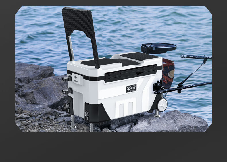 钓鱼箱套装台钓箱一帆精工黑白35l靠背款标准套餐拉饵盘三件套双伞架