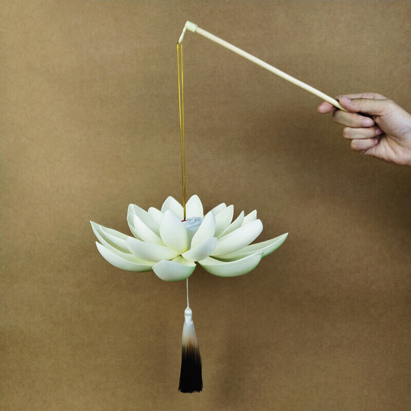 led手提莲花荷花灯古装汉服写真拍照舞台道具含电池厂家直销 28cm红色