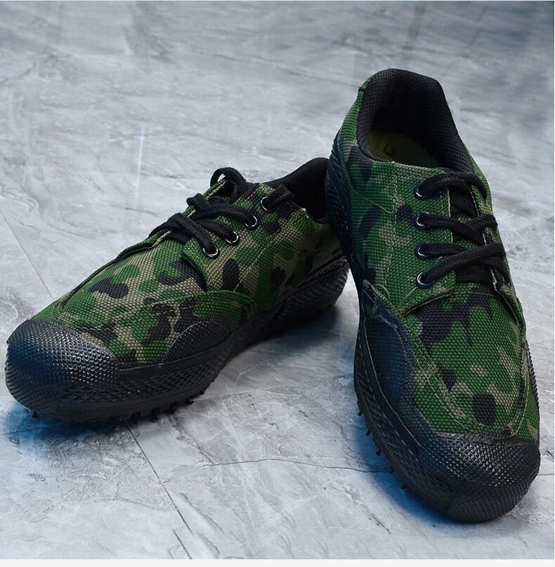 迷彩鞋陆军解放鞋男布鞋夏天工地耐磨劳保胶鞋军训鞋女农田帆布劳动鞋