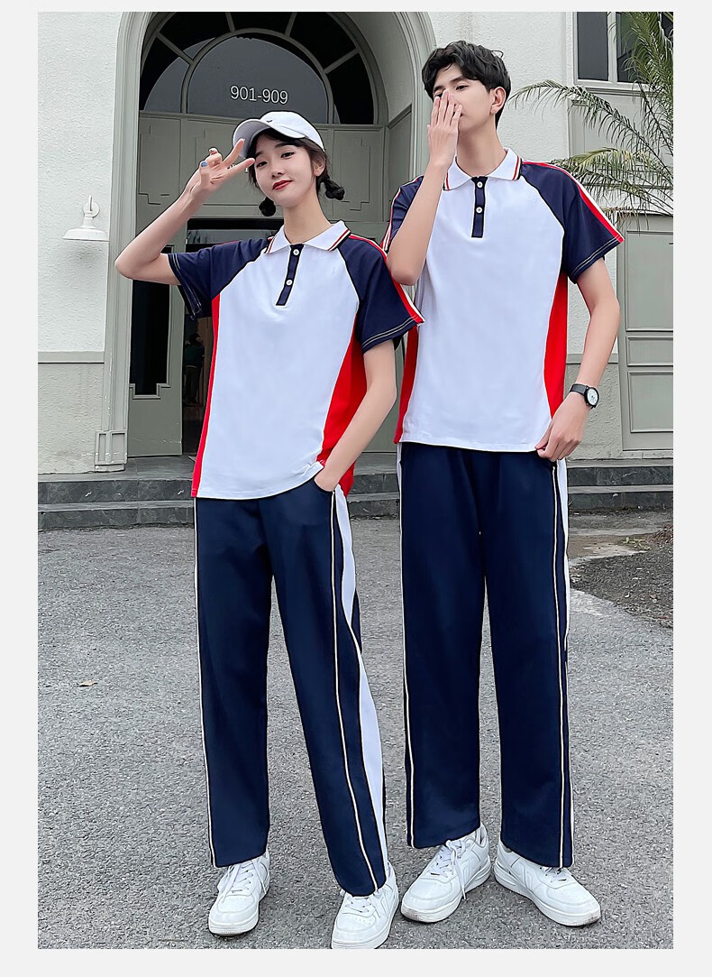 初中高中学生班服定制校服春季夏季套装学院风运动会短袖恤毕业上衣s