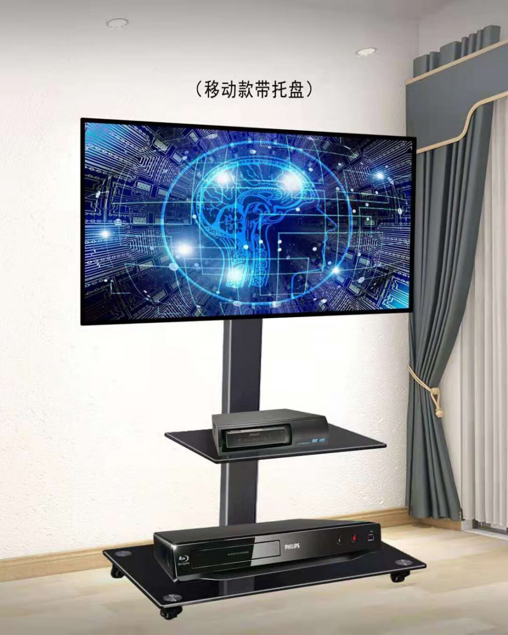 虞友电视支架落地式液晶电视机可移动型推车座驾卧室大厅立式挂落地款