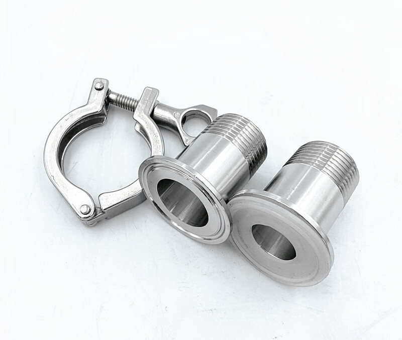 304不锈钢快装外丝套装卫生级快接卡盘螺纹接头卡箍快速4分6分1寸卡盘