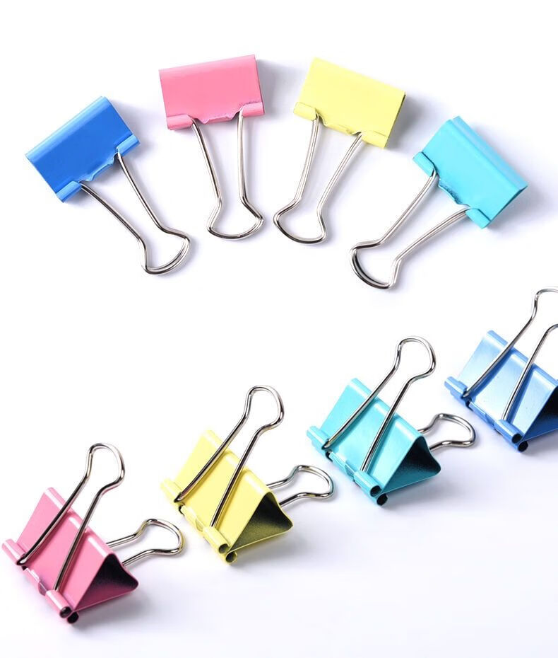 e彩色长尾夹小夹子办公文件夹大小号夹书夹燕尾夹铁票据夹办公文具