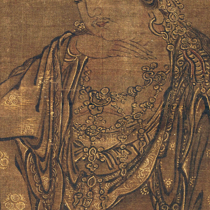 可狄宋代国画佛像如意轮观音图真迹复制原大古画人物装饰临摹画芯竖版