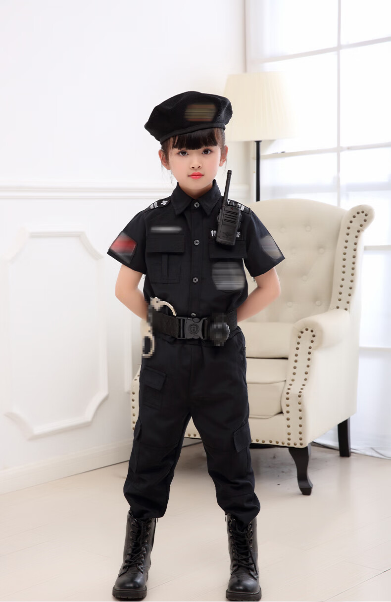 儿童警装 儿童特警1服警察服特种兵套装军人警官表演服男女小孩警装