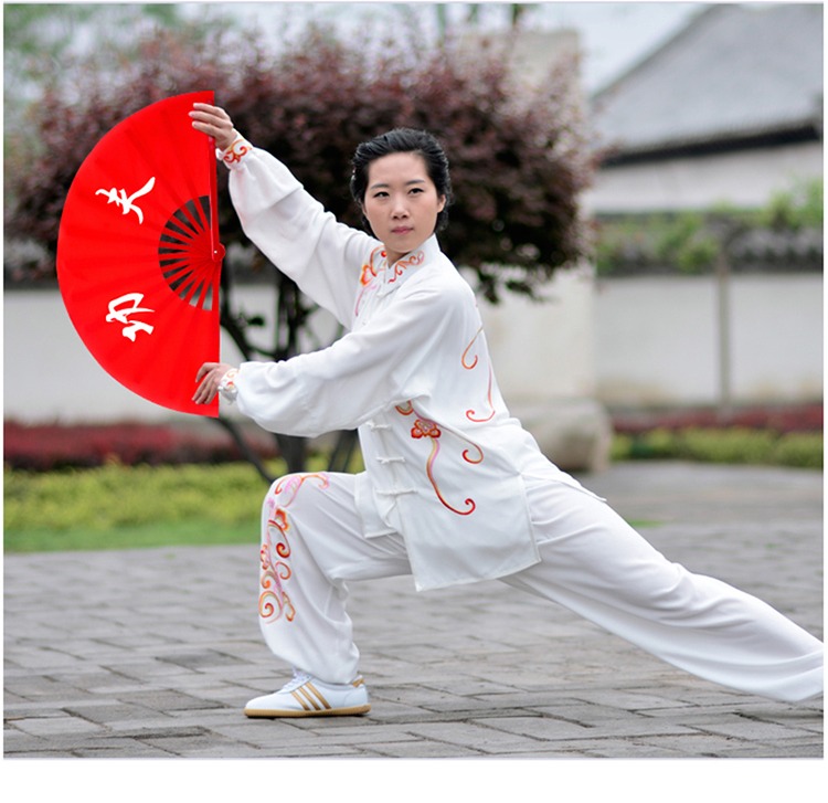 励象中国功夫扇子说书人太极扇响扇红色武术扇塑料骨儿童舞蹈扇右手