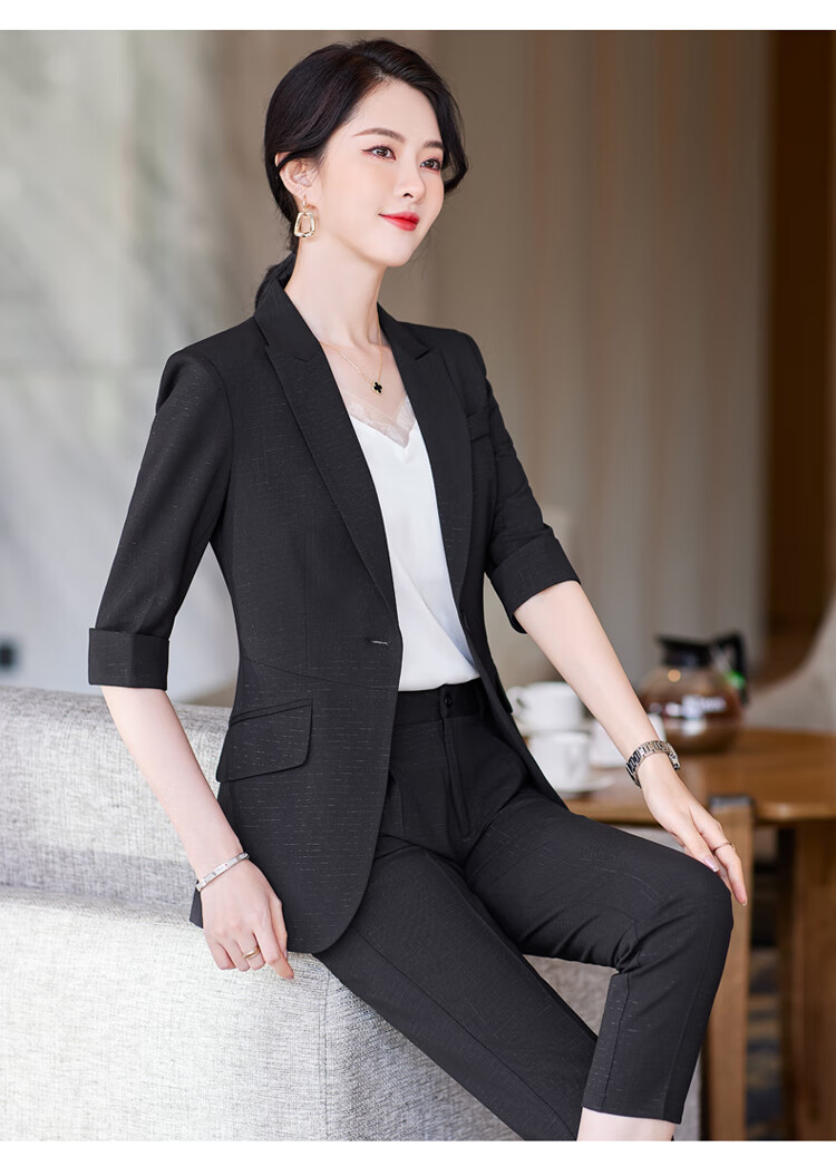 热天穿的新款西装套装女感外套春夏面试正装时尚西服通勤职业装红色