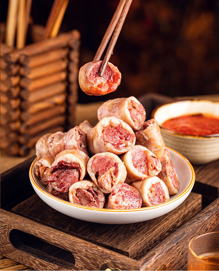 内蒙古草原羊肉肠 肉肠 羊血肠 羊肉灌肠 羊肥肠 【熟】羊血肠2斤