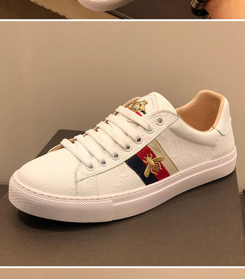 gucci 古驰小蜜蜂男鞋2022夏季时尚百搭男士潮牌小白鞋软底轻奢鞋子男