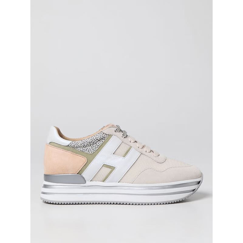 hogan/霍根/豪格女鞋女士皮粉色拼接款厚底休闲运动鞋 hxw4830c 粉红