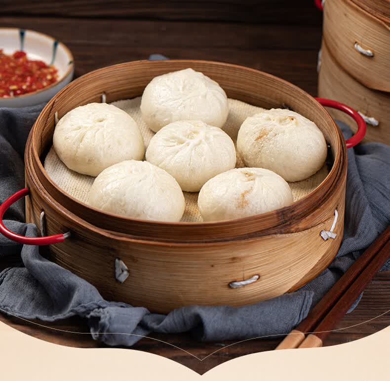 御笼升发面鲜肉小笼包半成品儿童早餐速食速冻食品面点小包子杭州50只
