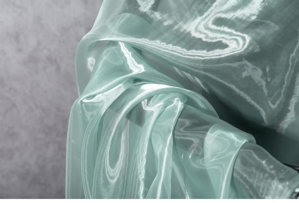 水光纱超软高密进口光泽天衣汉服披肩布料透明网纱设计师服装面料水