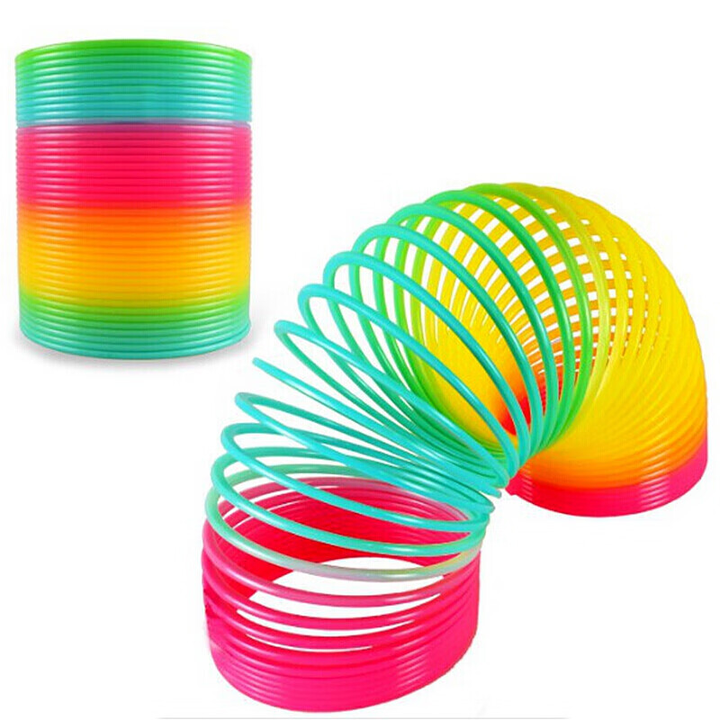 彩虹圈玩具成人弹力圈手抓环表演15cm闪光儿童伸缩魔力弹簧圈游戏中号