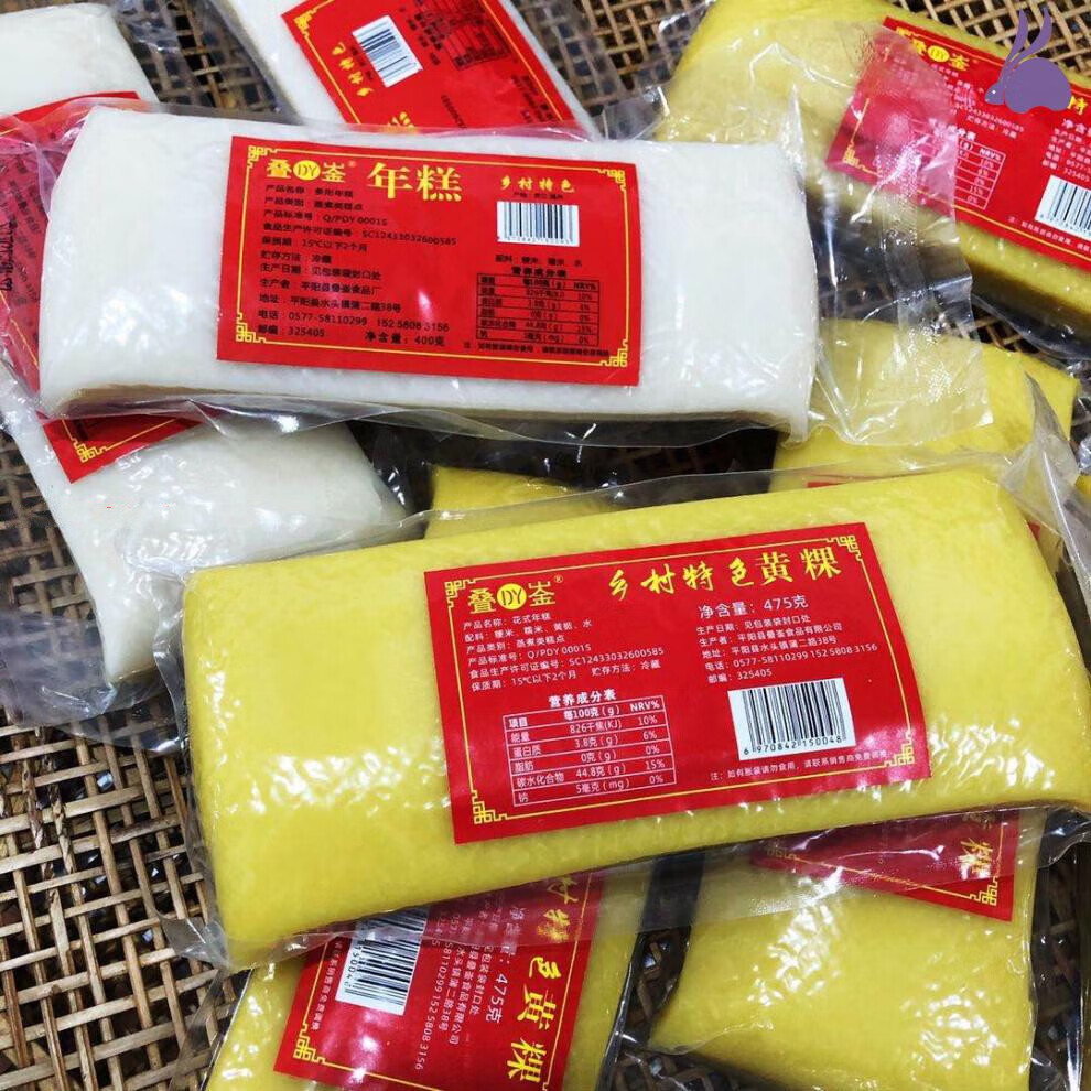 温州特产平阳黄粿年糕 黄年糕条 炒年糕汤 栀子糕475克真空包装 400g