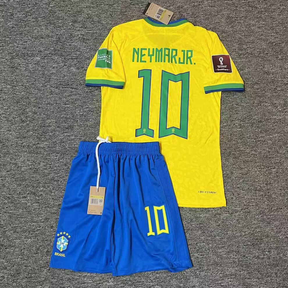幻源巴西球衣2022卡塔尔世界杯主场10号内马尔长袖套装比赛定制足球服