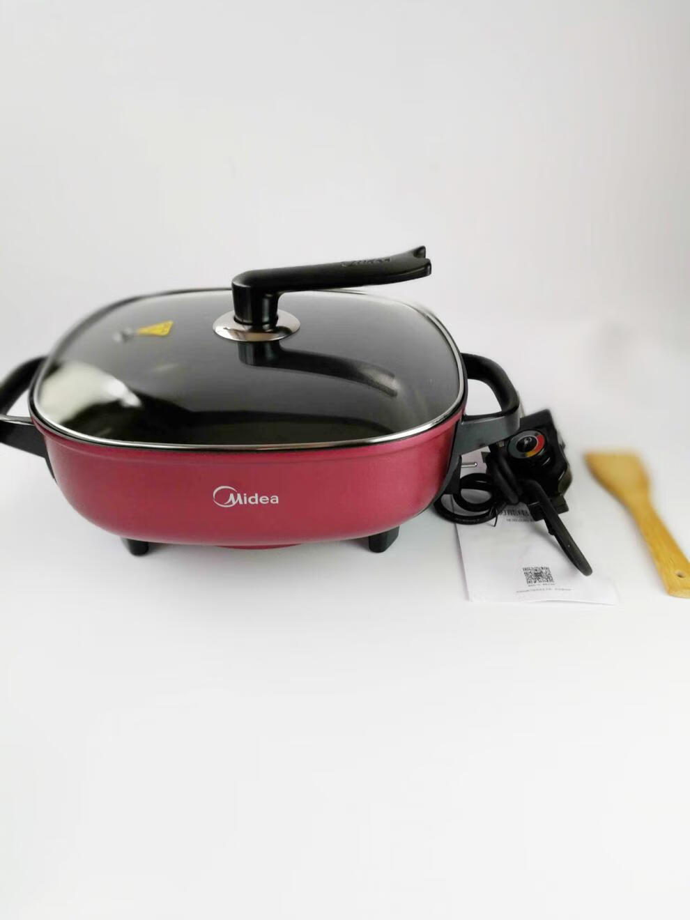 美的(midea)电火锅家用电炒锅多功能热狂煮不粘一体锅 lhn30a橘色(6l)