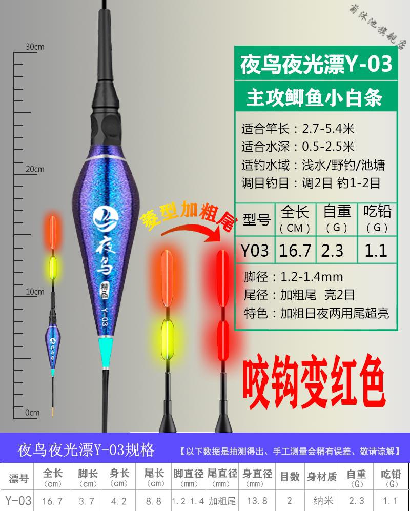 浮漂醒目高灵敏 化氏一味同款短小浅水咬钩变色夜光漂纳米电子漂夜钓