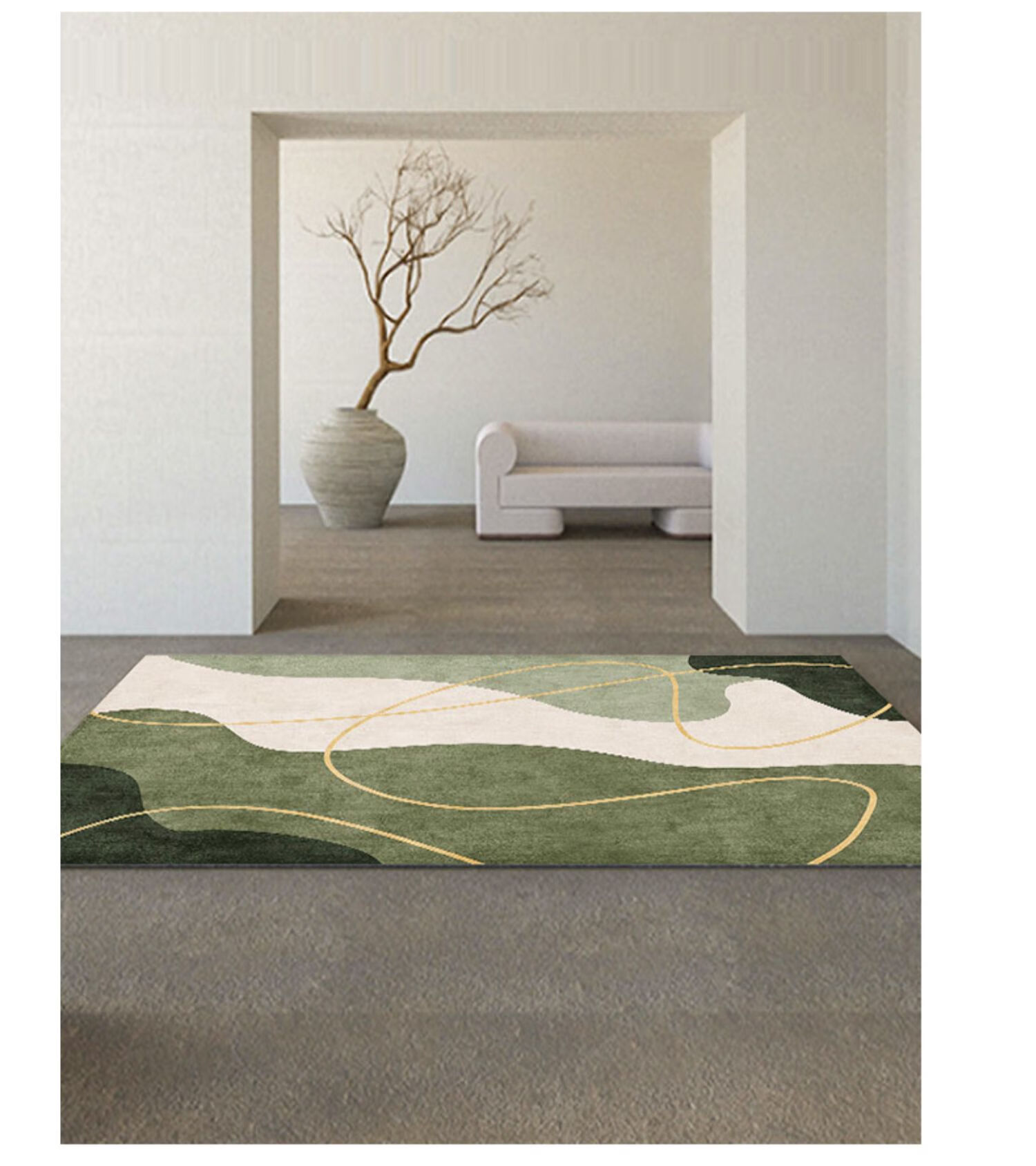 客厅地毯侘寂风家用轻奢日式现代简约抽象书房茶几毯卧室床边tf61540x