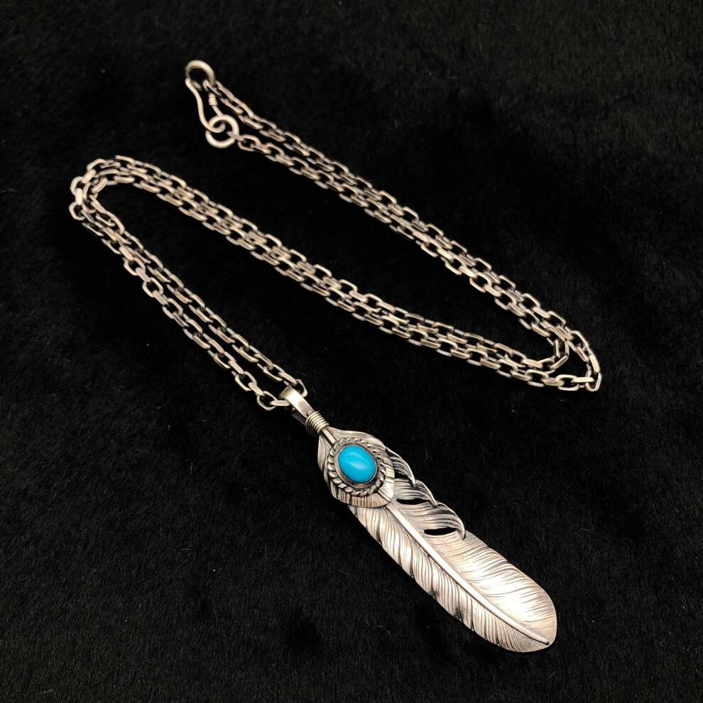 高桥吾郎羽毛项链手工高桥吾郎细角银链子项链配饰男925银3mm十字素链