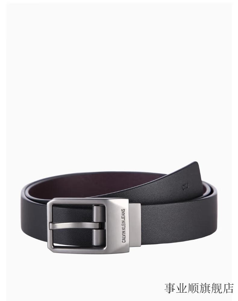 ck皮带男士皮带【圣诞礼物】 男装双面用金属方头针扣皮带05853100
