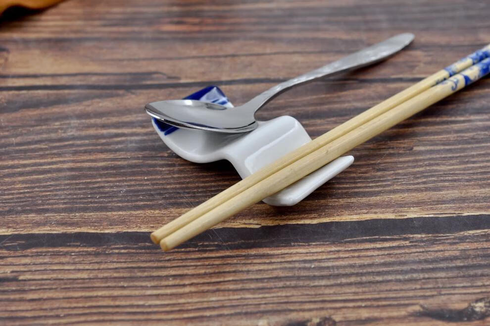 放筷子托枕骨瓷筷子托青花瓷陶瓷筷架两用筷子托筷子架家用放筷子的