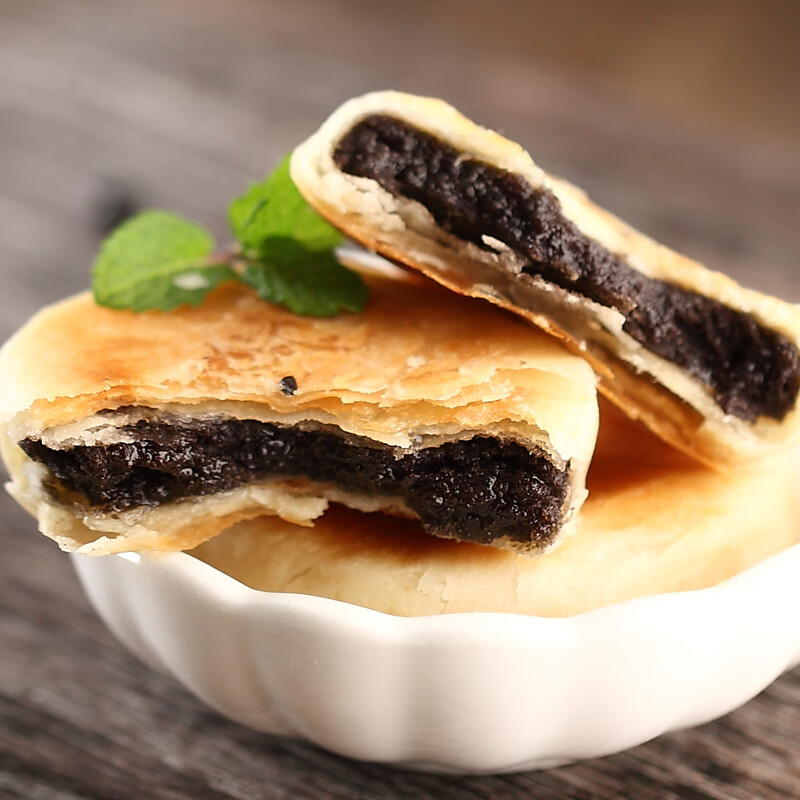 红豆饼手工潮汕红豆馅饼饼子早餐酥饼酥皮豆沙饼老式1盒1斤有10个红豆